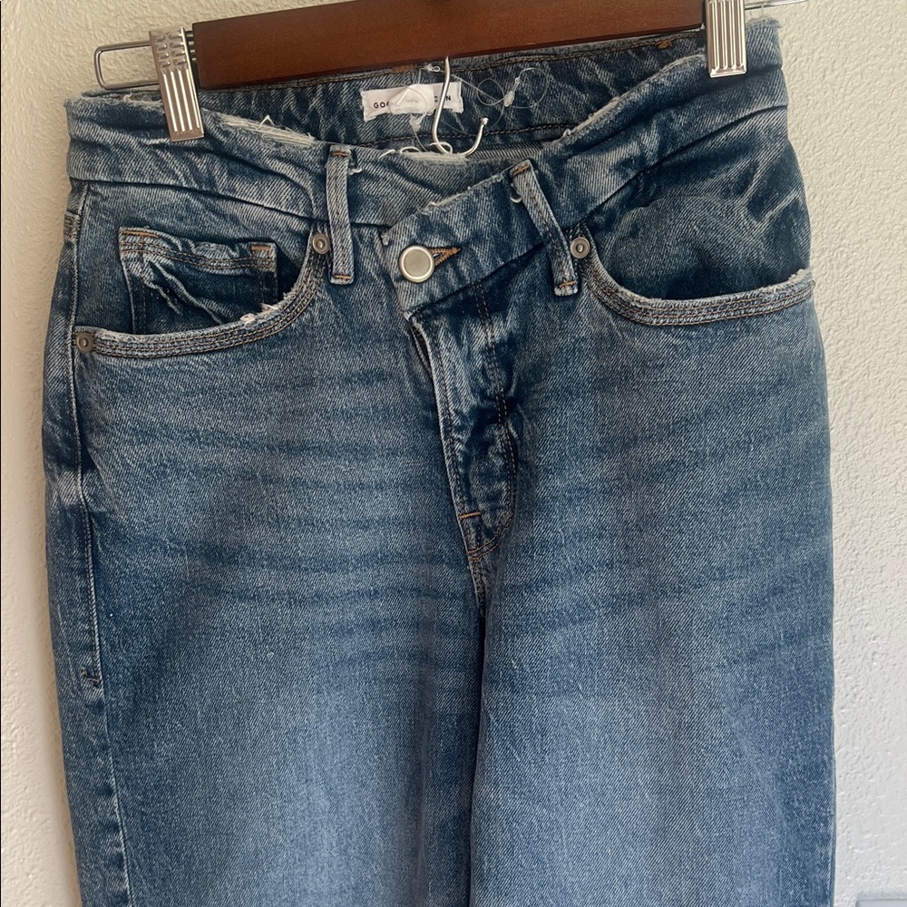 Good American Distressed Denim Jeans SZ 25 - Picture 3 of 9